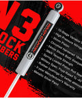 N3 Rear Shock Absorbers Built Tough For Ford F150 2009 To 2024, 4 To 7.5 Inch Lift, Nitrogen Charged, close-up view