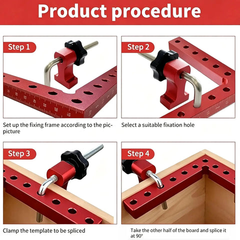 90 Degree Aluminum Corner Clamps Set, 6pcs Right Angle Jig Clamps For Woodworking, Cabinets, Frames And Boxes, Heavy Duty Precision CNC Machined Jigs For Rock Solid 90 Degree Joints. Step-by-step corner clamp setup for 90° wood assembly