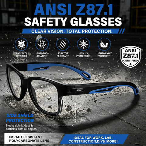 Clear Anti Fog Scratch Resistant Safety Glasses With Side Shields And Uv Protection Built For Jobsite Hustle And Shop Floor Grind, lightweight polycarbonate eyewear.