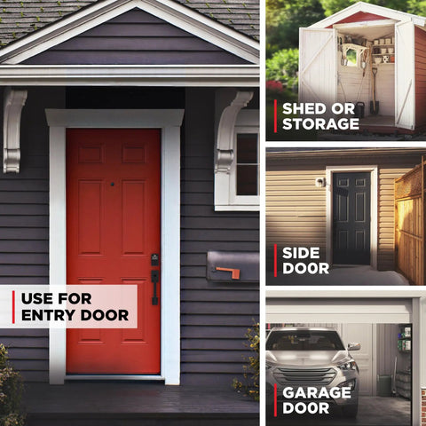 Built Heavy Duty Keyless Entry Electronic Keypad Deadbolt With Auto Lock Mode And Custom User Codes In Matte Black Contemporary Finish for entry, side, and garage doors.