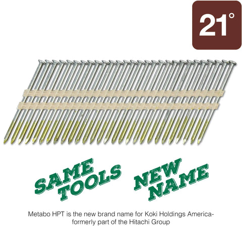 Rock Solid Framing Nails 3 Inch Length 131 Thousandth Inch Diameter 21 Degree Full Round Head Smooth Shank Plastic Strip 4000 Count Bright Basic Finish