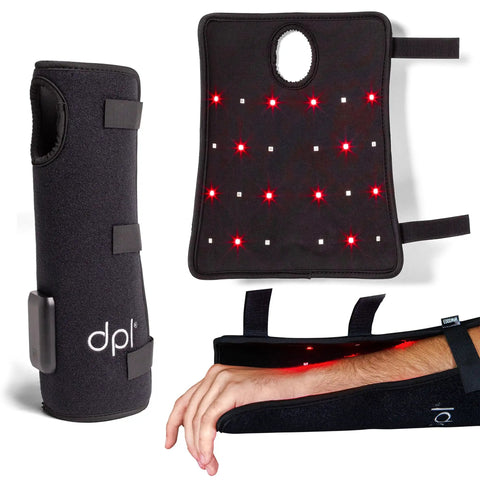 Red Light Therapy Wrist Wrap For Pain Relief And Carpal Tunnel Support, showing medical-grade hand care and LED placement.