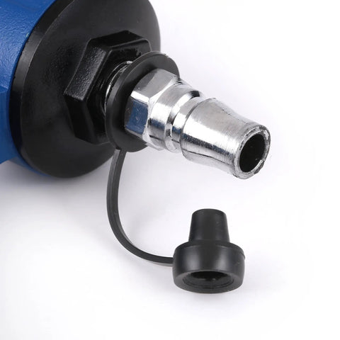 Close-up view of the exhaust connection on the Heavy Duty 14 Gauge Brad Nailer With Touch Strike Safety for woodworking tasks.