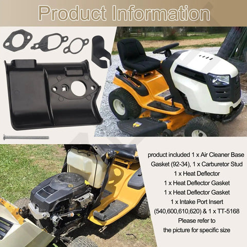 Heat Deflector Kit For Kohler Cub Cadet Mower Engines SV470 SV620 SV540 with gaskets and mower image