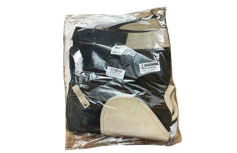 Heavy Duty Farrier Apron Chaps For Men With Cowhide Suede Leather And Canvas 25 Inch Length Side Knife Pockets Magnetic Closures