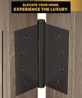 Heavy Duty Ball Bearing Door Hinges 4x4 Inch Solid Brass In Oil Rubbed Bronze With Decorative Screw On Tips Included Set Of 6 For Smooth Sturdy No Slam Doors on wooden door