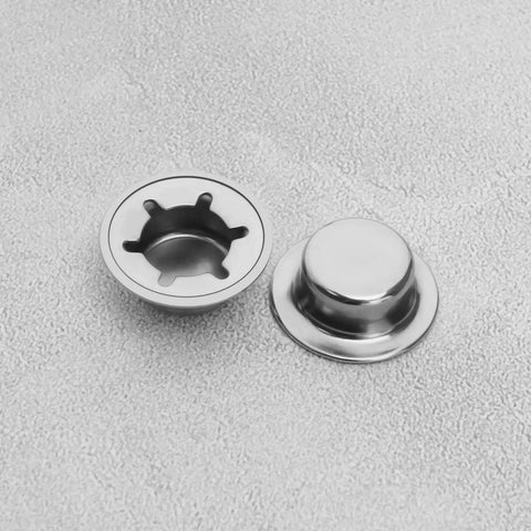 10 Pack Badass Heavy Duty Axle Push Nuts Rock Solid 5/8 Inch Shaft Fasteners for Lawn Carts with smooth metal surface.