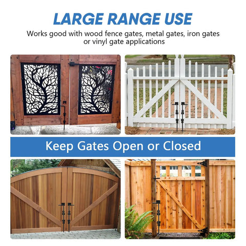 Beefy Heavy Duty Gate Cane Bolt Drop Rod 18 Inch Steel With Black Finish used on wood and vinyl gates for stability.