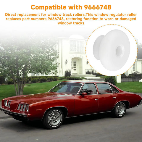 2 Pack Window Regulator Roller Replacement For Buick Classics 1973 To 1997 Front Rear Left Right Window Track Guide Durable Steel Rollers DIY Friendly Install Fits Century LeSabre Regal Estate Wagon Apollo Centurion And More