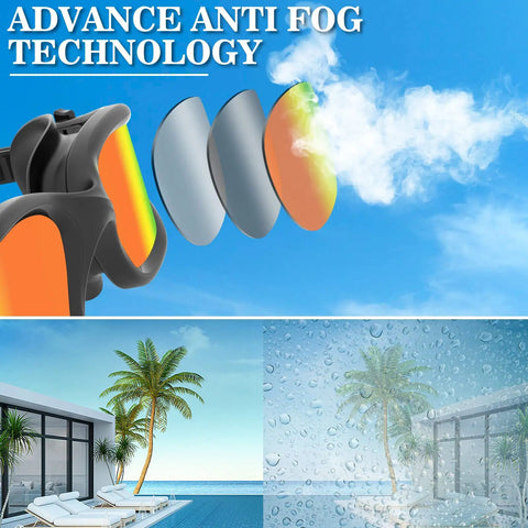 Straight Up Crisp Polarized Swimming Goggles For Outdoor Pool And Surf Featuring Legit Anti Fog Tech illustrating anti fog technology.