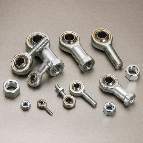 4 Pcs SA12T/K Rod End Bearings With 12mm Bore M12x1.75 Left Hand Male Thread Jam Nuts Chrome Steel Self-Lubricating Joints For Flexible Machine Linkage And Robot Arms, with jam nuts