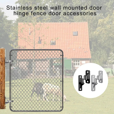 Chain link gate with No Weld One Piece Cast Steel Gate Hinges Beefy Heavy Duty Door Hinges for Wooden Fence Farm Gate Wall Mount