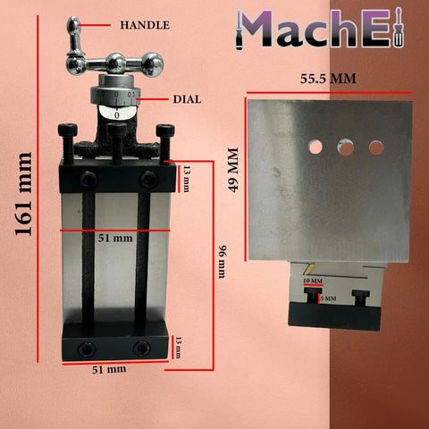 Mini Vertical Milling Slide With Base Plate Direct Mount For 7x14 Mini Lathe Machine Fixed Type With Clamps Pro Grade Precision
