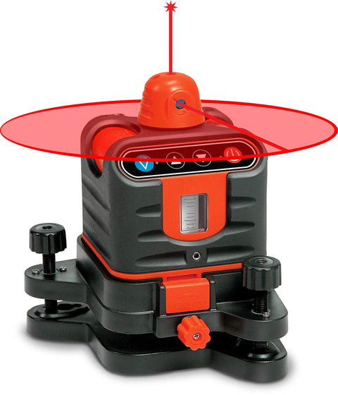 Self-Leveling Rotary Laser Level For Indoor And Outdoor Projects With Red Beam, Manual-Leveling Mode, One Laser, Large Coverage