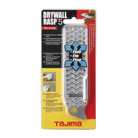 Drywall Rasp 130mm Smooth Board Plane Finishing Tool With Multi Directional Tetra Blade packaged in retail box, front view