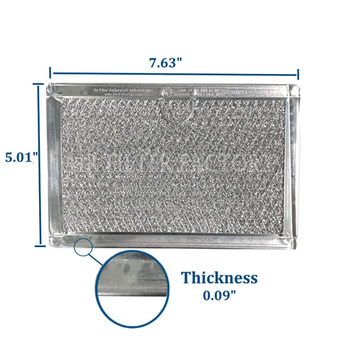 Replacement Microwave Grease Filter Set 5304464105 5304478913 12 Layer Premium For Frigidaire dimensions illustration