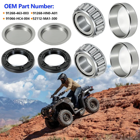 Premium Swingarm Bearing Seal Kit For Recon Rancher Foreman Rubicon Four Trax Atv oil seals and bearings on rugged terrain.