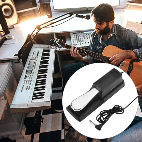 Universal Sustain Pedal For Keyboard With 1/4 Inch Plug Polarity Switch Built To Last Works With Digital Pianos