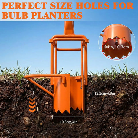 5 In 1 Bulb Planter Weeder Sod Plugger Soil Sampler Flower Planting Tool Set with Enhanced Edge for Easier Penetration