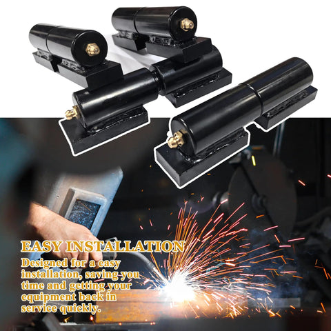 Four Pack Weld On Barrel Gate Hinges For Five Inch Gates Detachable Gate Doors 500 Pound Capacity Per Hinge With Bearing Ball Heavy Duty Steel Fence Trailer Ramp Gate Workshop Use, black steel weld-on hinges with bearing ball