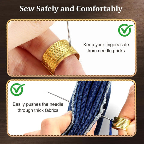 Mini Travel Sewing Kit For Adults And Beginners Big Eye Steel Needles For Easy Threading, thimble for safe sewing on fabric