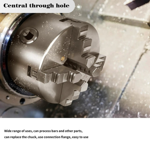 5 Inch 4 Jaw Self Centering Lathe Chuck K12 125mm For CNC Router Engraver Milling Machine Pro Grade With 3000 RPM 100 Nm Torque 17 kN Clamping 30mm Through Hole Wood Metal Lathe Chuck installed.