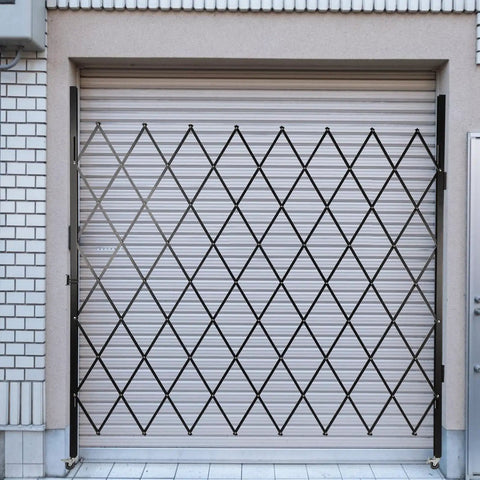 Badass Wall Mounted Folding Security Gate Smooth Glide Expanding Accordion Barricade Heavy Duty Iron And Aluminum Alloy protective barrier