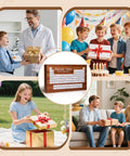 Solid Wood Periodic Table Desk Lamp With Warm Led Glow Usb Powered Science Study Gear A Hella Bright Setup For Chemistry Classrooms Dorms And Teacher Gifts Right Now displayed with children enjoying gifts during celebrations.
