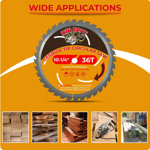10-1/4 Inch Circular Saw Blade With 36 Carbide Teeth And Thin Kerf, Five-Eighth Inch Arbor, Pro-Grade For Framing