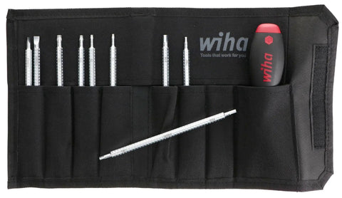Drive-Loc VI Interchangeable Blade Set With Durable Pouch, 10 Piece, CVM Steel With Hard Chrome Finish, displayed in black pouch