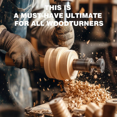 Premium Pure Brazilian Carnauba Wax Paste Stick For Wood Polish And Furniture Buffing Compound in use during woodturning.