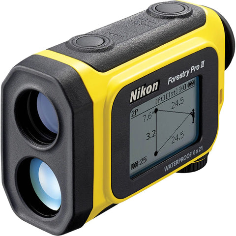 Forestry Pro II 6x21 Laser Rangefinder With 1750 Yard Range, Distance Height Angle Measurement, IPX7 Waterproof, Includes Camera Bag Bundle For Hunters, Forestry Pros, And Outdoor Adventurers, yellow and black handheld unit
