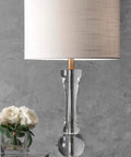 Sleek 28 Inch Metal Flask Table Lamp With On Off Switch 3 Way Lighting For Living Room Or Bedroom Contemporary Modern Desk Lamp Tall Accent