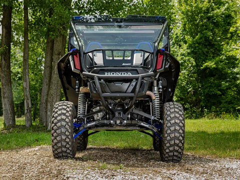 High Clearance Boxed Rear Radius Arms For Honda Talon 1000X And 1000X 4 2019 2020 Models With Seven Eighths Inch Adjustable Heim Joints High Strength Alloy Steel And Zinc Plated Chromoly Bushings For Tougher Smoother Handling installed on Honda Talon rear suspension