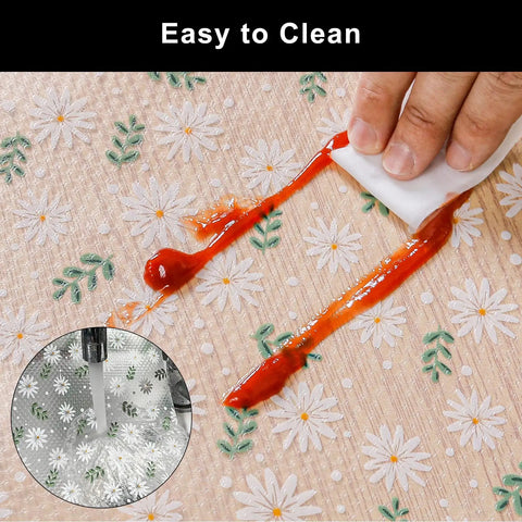 Non Adhesive Eva Shelf Liner Kitchen Cabinet And Drawer Protector Easy Cut Length Self Adjusting No Slip Cushion Mat Organizers being wiped clean.