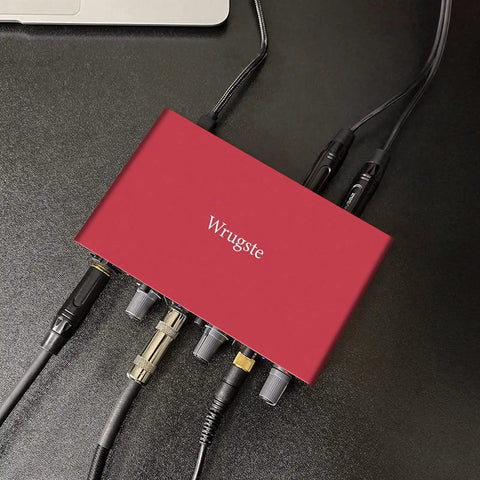 Red USB Audio Interface For PC With 24 Bit 192 KHz Resolution Plug And Play XLR Input 48V Phantom Power Noise Free Sound