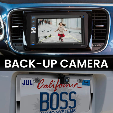 BCP62 RC Car Stereo with Apple CarPlay and Bluetooth 6.2 Inch Capacitive Touchscreen Double Din AM FM Radio USB, backup camera view