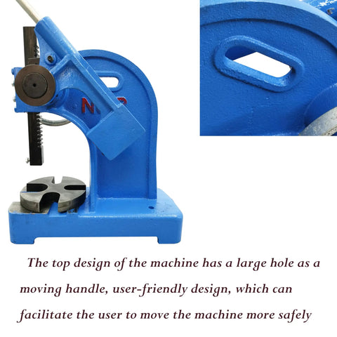 Rock Solid Two Ton Manual Arbor Press Built Tough With Cast Iron Body And Smooth Ratcheting Lever For Bench Mountable Stamping And Heavy Duty Metal Working Jobs, close-up of moving handle and design.