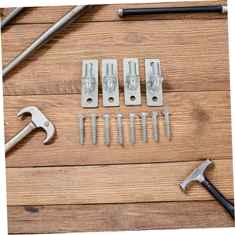 Set Of Four Heavy Duty Wall Mount Fence Gate Hinges Built Tough As Nails For Smooth Gate Action With Reliable Half Inch Hole Plates and screws