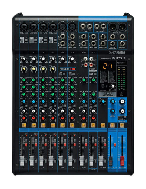 Top view of 12 Channel Mixer With USB And SPX Digital Effects, Studio Grade D Pre Preamps Deliver Fat Bass And Smooth Highs