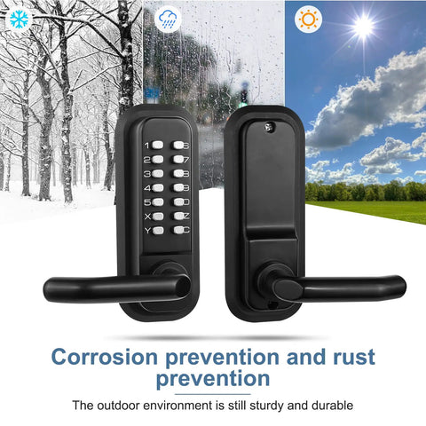 No Sweat Heavy Duty Outdoor Keyless Padlock With Solid Zinc Mechanical Keypad Weatherproof Adjustable Deadlatch against rain and snow