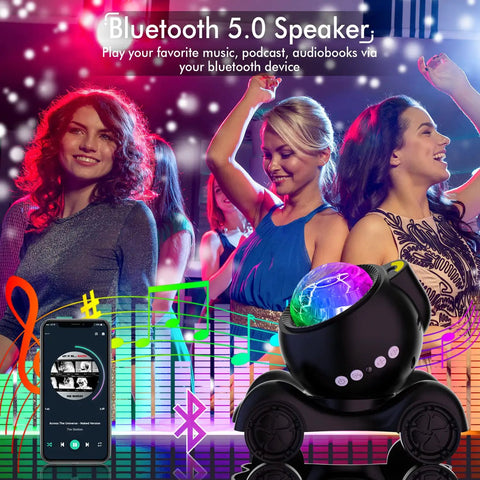 Dope Galaxy Projector with Remote Control and Bluetooth Speaker Night Light for parties and home theater ceiling decor.