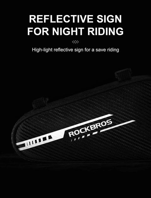 Durable Bike Triangle Bag Frame Pouch for MTB and Road Bikes with reflective sign for night riding visibility