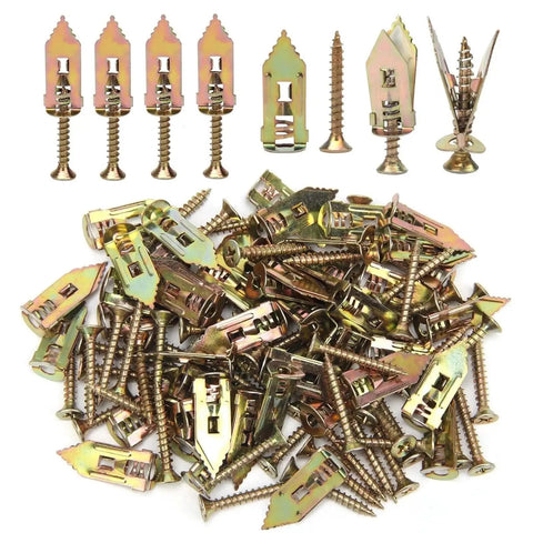 Self Drilling Drywall Anchors And Screws Kit 400 Pcs Zinc Plated Steel For Hollow Walls Rust Resistant Easy No Sweat Install, assorted anchors