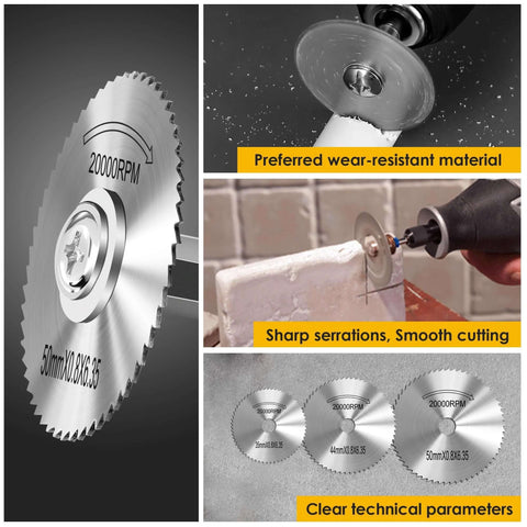 Kuenuilr six-pack HSS drill saw blades with 1/4 in hex shank; diameters 35/44/50 mm for drills.