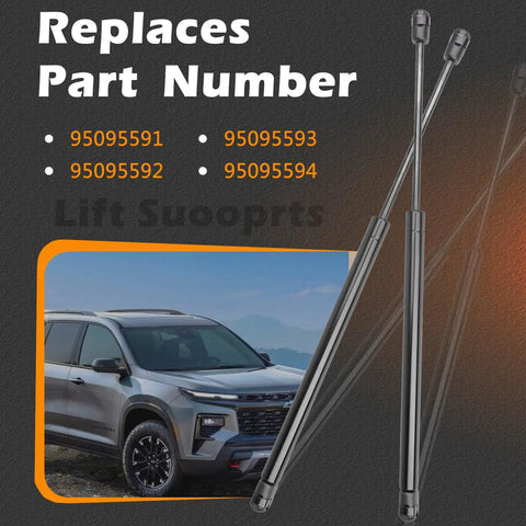 Tough Built 2 Pack Liftgate Lift Support Tailgate Hatch Struts Gas Spring Shock Rods showing replacement part numbers 95095591, 95095593.
