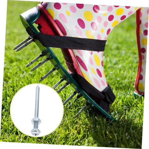 Heavy Duty Lawn Aerator Shoes With Metal Spikes Ten Piece Set For Grass Aeration And Soil Compaction Relief To Boost Turf Health