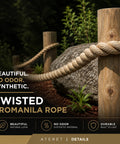Ultra Versatile UnManila Rope 1.5 Inch By 50 Feet 3 Strand Polypropylene Cord, Lightweight Yet Strong, Weather Resistant, decor use