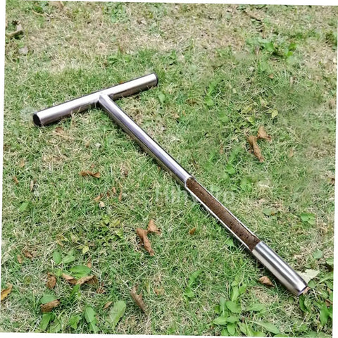 Stainless Steel Soil Sampler Probe With T Handle For Lawn Garden And Farm Use Heavy Duty Pro Grade Core Sampling Tool on grass