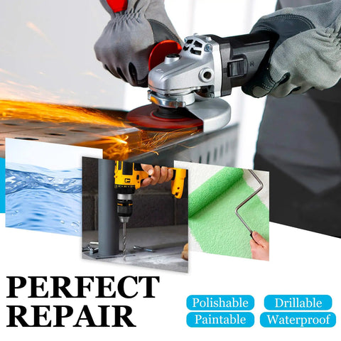 Heavy Duty Two Part Epoxy Pool Putty For Active Leaks Underwater Or Dry Surfaces 10 Oz Repair Tube and tools for repair work.
